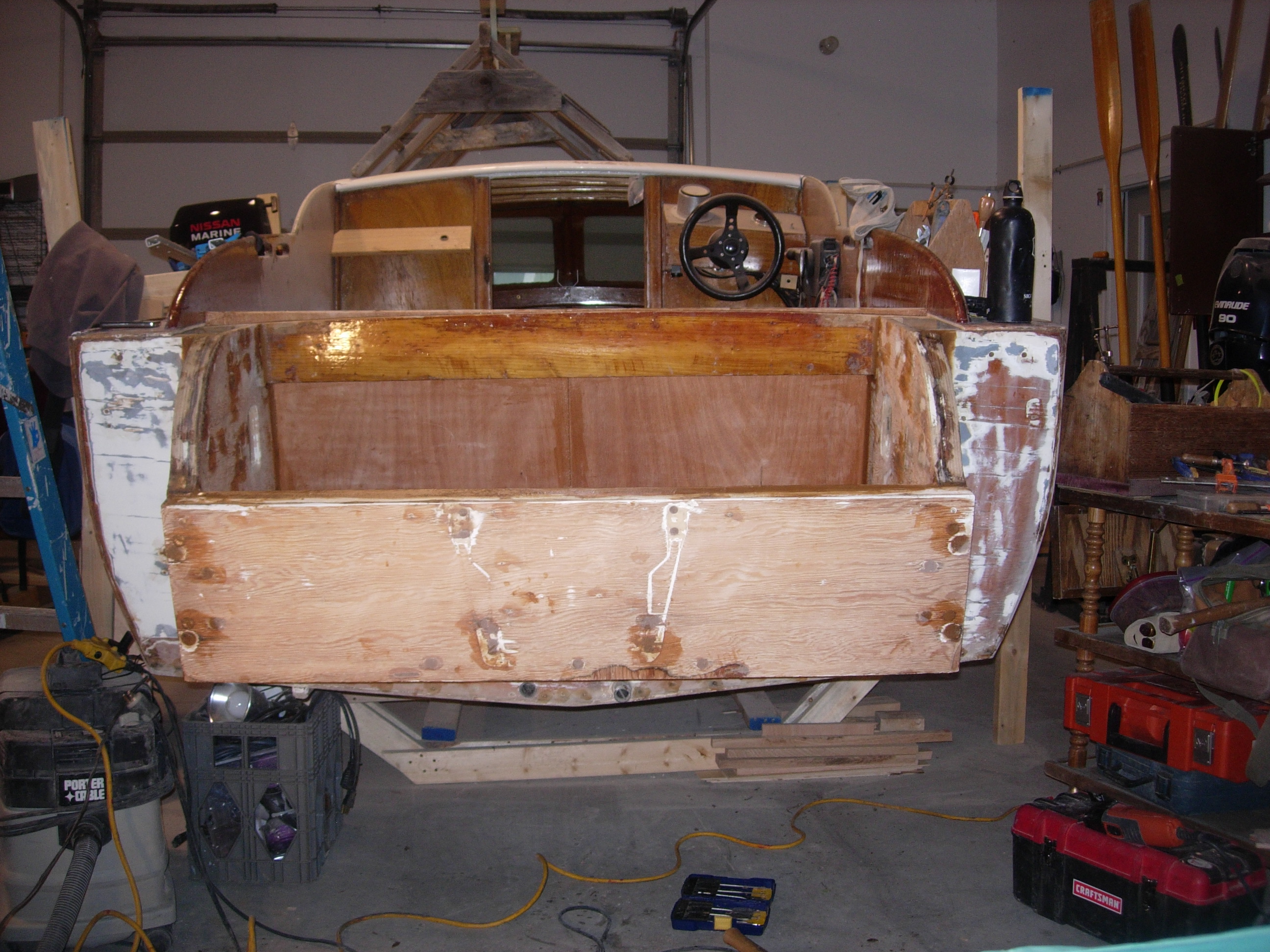 Transom repair Wooden Boat Works of MT